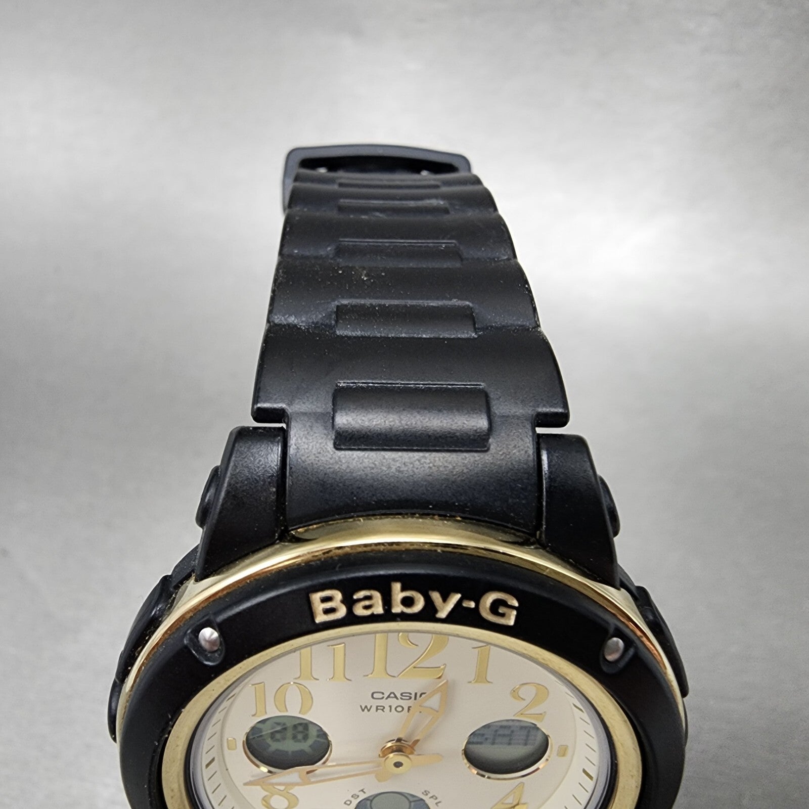 Casio BabyG Watch Women 42mm Cream Dial Black Tone Analog Digital New Battery4