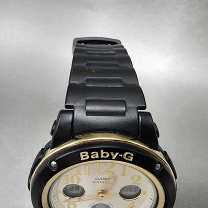 Casio BabyG Watch Women 42mm Cream Dial Black Tone Analog Digital New Battery4