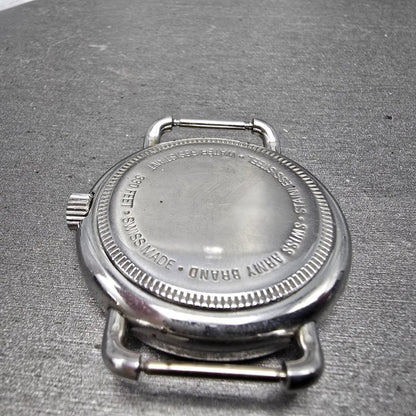 Victorinox Swiss Army Cavalry Watch Men 37mm Cream Dial Silver Tone Date PART MN12