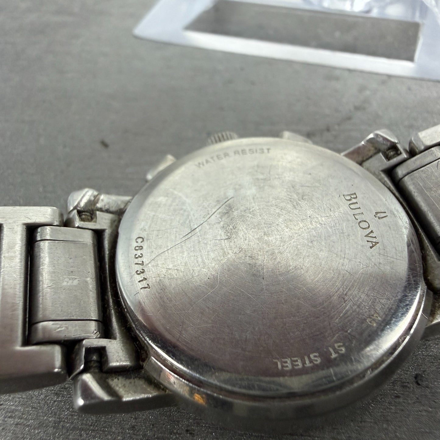 Bulova Chronograph Watch Women 30mm White Dial Silver Tone Date 96R19 New BattVE9
