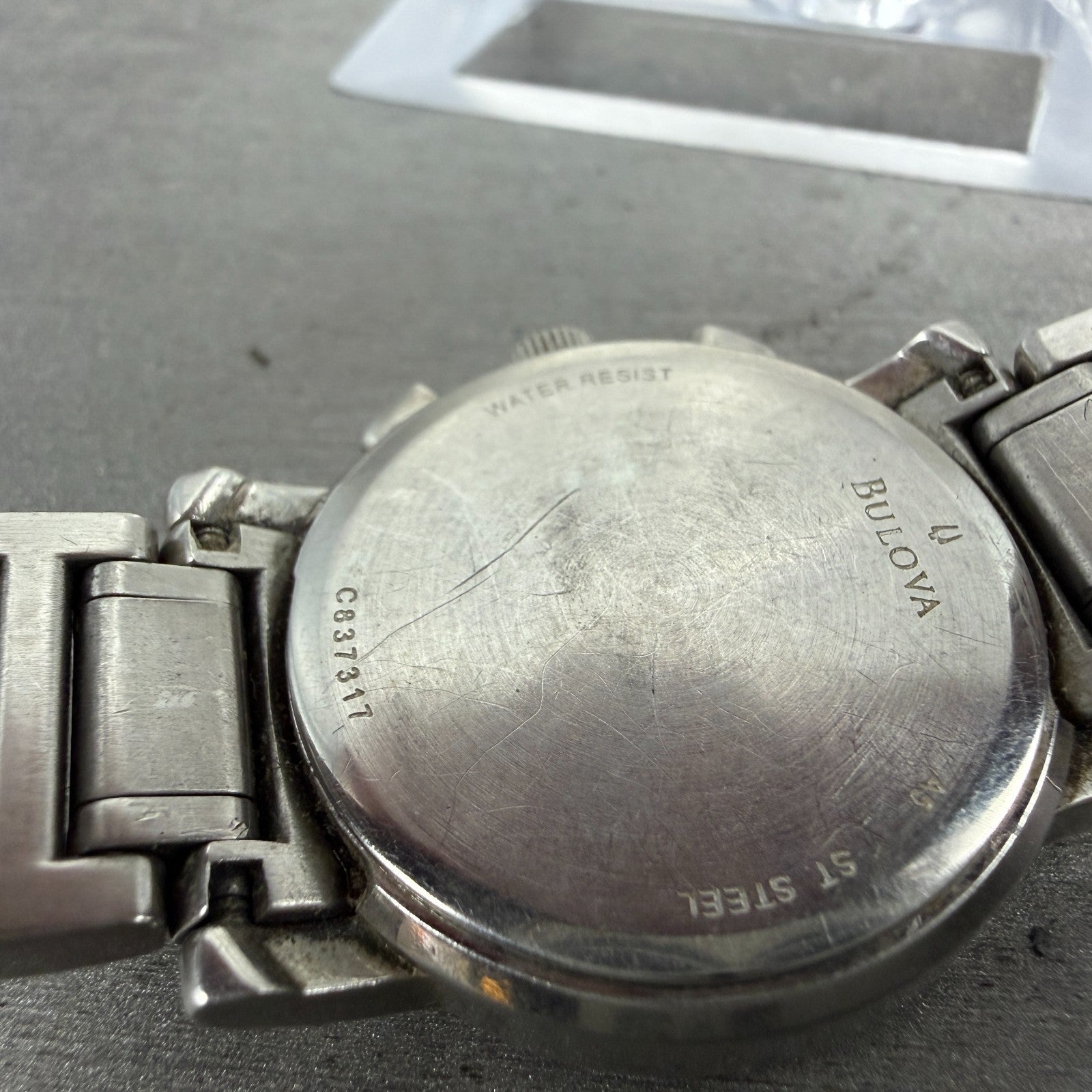 Bulova Chronograph Watch Women 30mm White Dial Silver Tone Date 96R19 New BattVE9