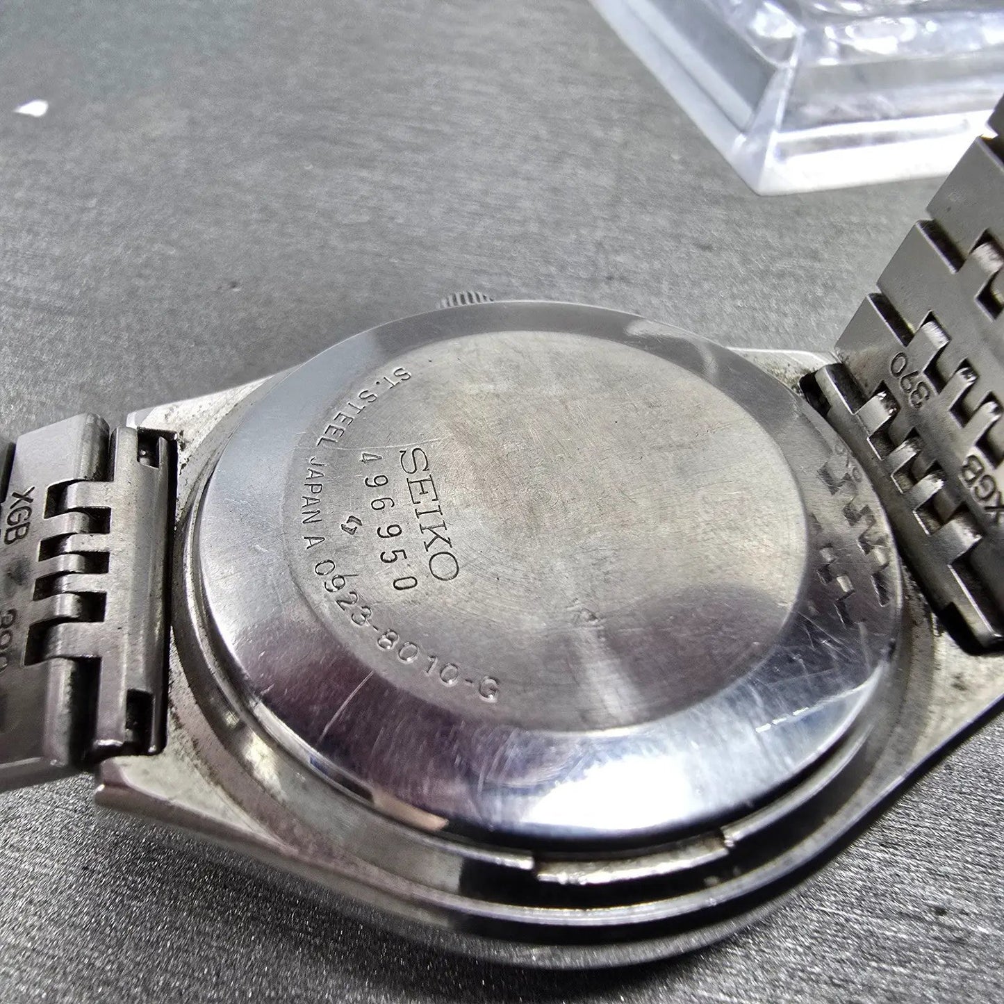 Seiko QZ Watch Men 36mm Blue Dial Silver Tone Daydate READ!!! 0923-8010 New Batt9