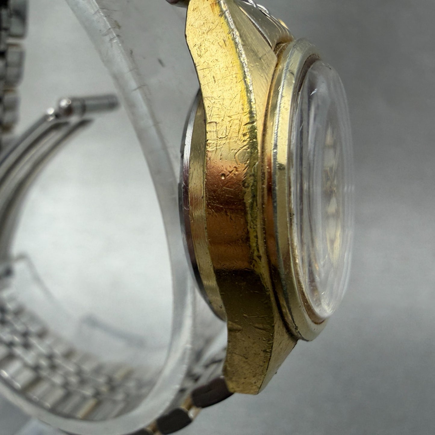 Seiko Automatic Watch Women 24mm Silver Dial Gold Tone Daydate 2906-0019 Runs3