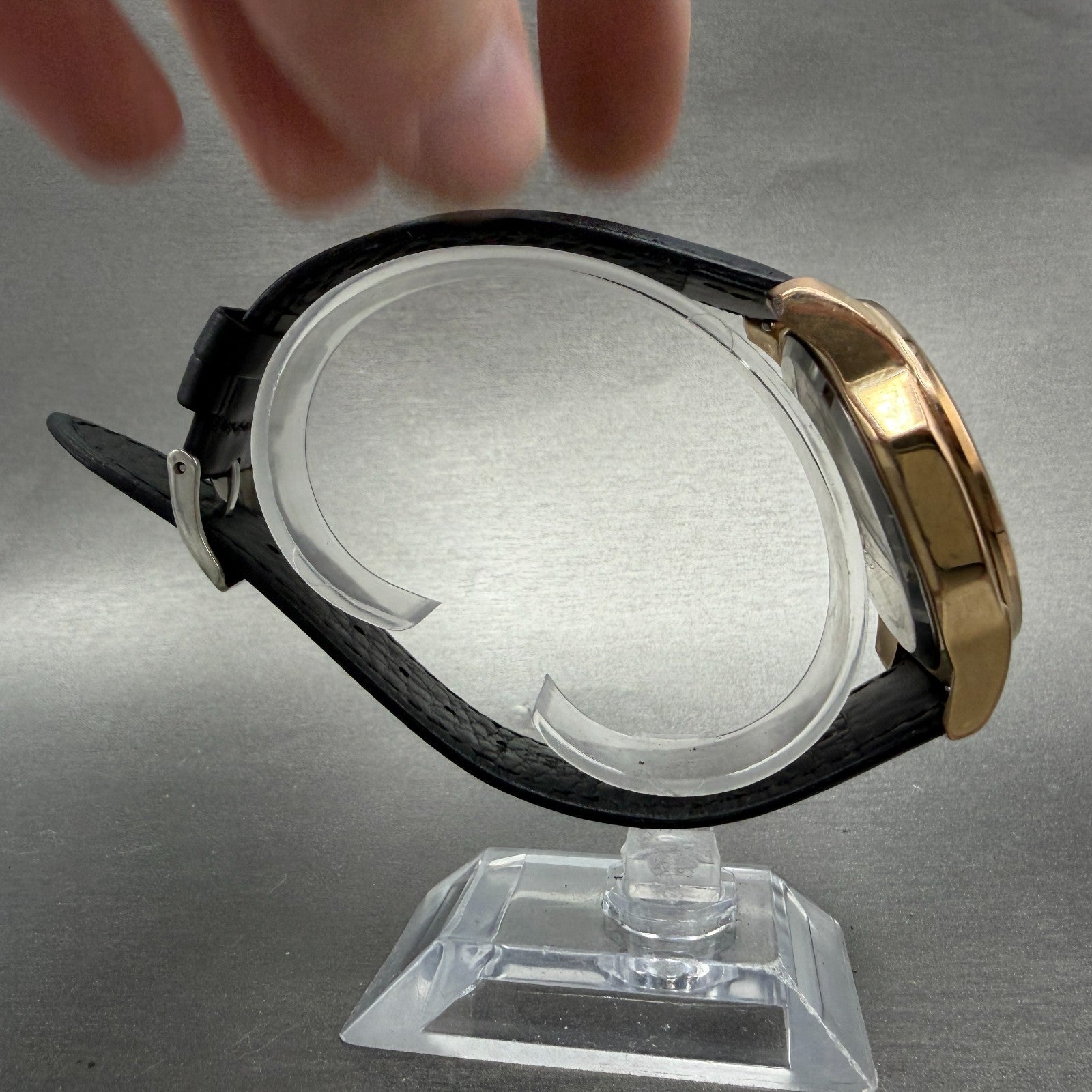 Citizen Eco-Drive Watch Men 42mm Black Dial Rose Gold Date Small Seconds Runs8