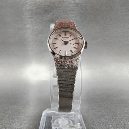 Bulova Watch Women 17mm White Dial Stainless Steel Round 91E03W New Battery NOS7