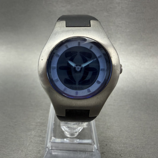 Fossil Big Tic Watch Women 32mm Blue Dial Silver Tone Round JR-7955 New Battery0