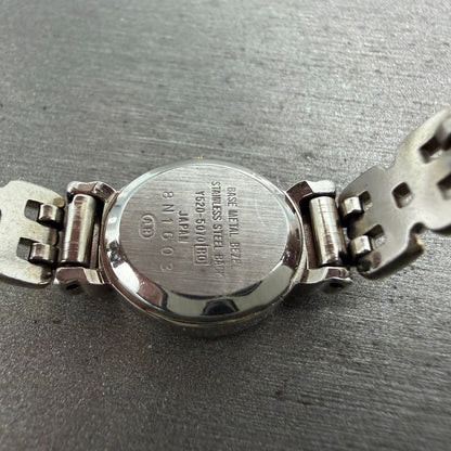 Seiko Alba Watch Women 15mm Silver Dial Two Tone Oval Y520-5070 New Battery VTG9