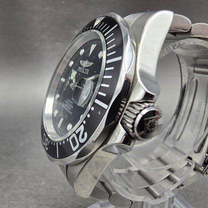 Invicta Pro Diver Automatic Watch Men 40mm Black Dial Silver Tone Date PARTS3