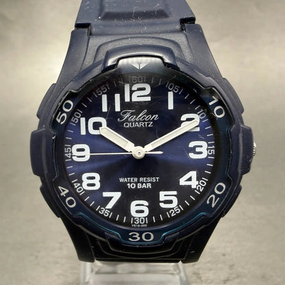 Citizen Q&Q Falcon Watch Men 40mm White Dial Blue Tone Round New Battery0