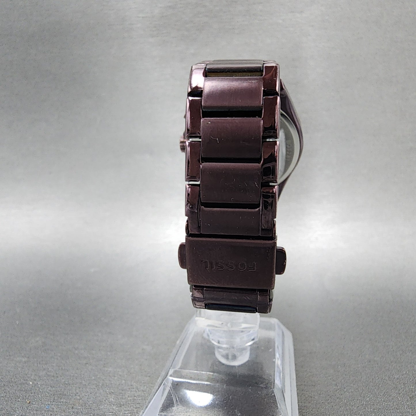 Fossil Modern Courier Watch Women 36mm Brown Dial Purple Tone Chrono New Battery7