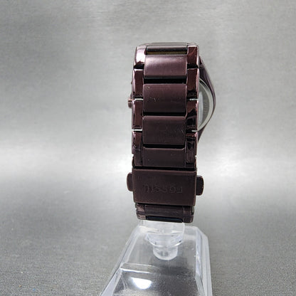 Fossil Modern Courier Watch Women 36mm Brown Dial Purple Tone Chrono New Battery7