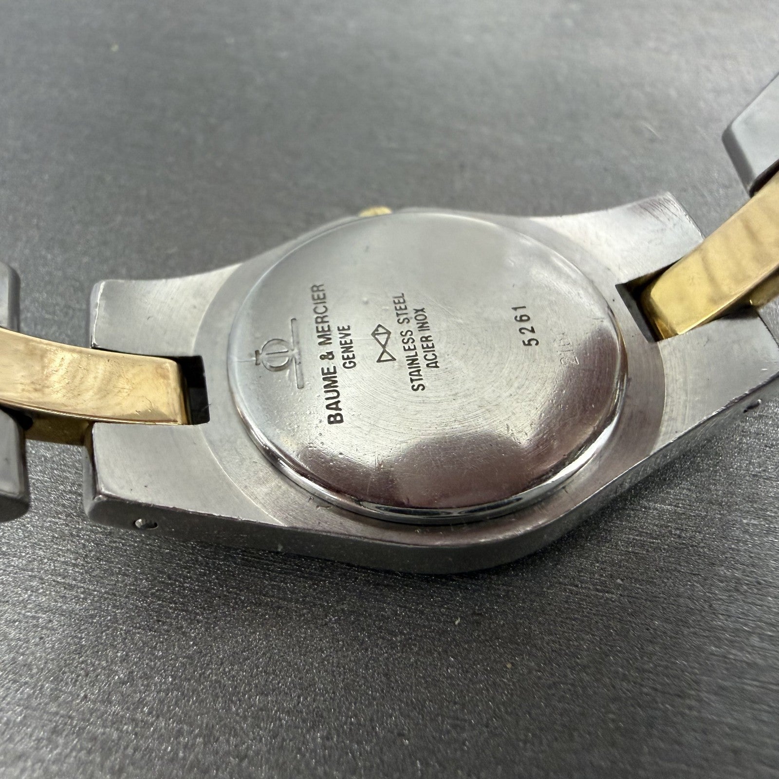 Baume & Mercier Linea Watch Women 24mm Gray Dial Two Tone Round 5261 PARTS10