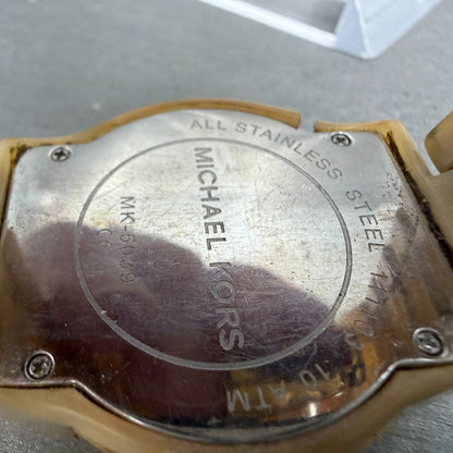 Michael Kors Jet Set Watch Women 37mm MOP Dial Cream Tone Daydate MK-5039 READ!!9