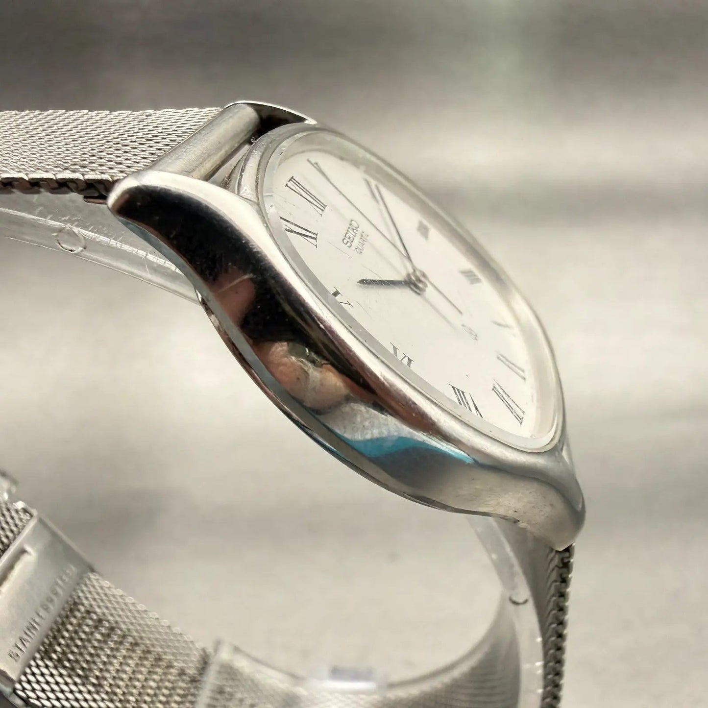 Seiko Watch Men 34mm White Dial Silver Tone Oval 6431-5040 New Battery Vintage3