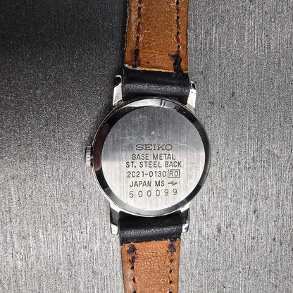 Seiko Watch Women 21mm Silver Dial Silver Tone Round 2C21-0130 New Battery VTG10