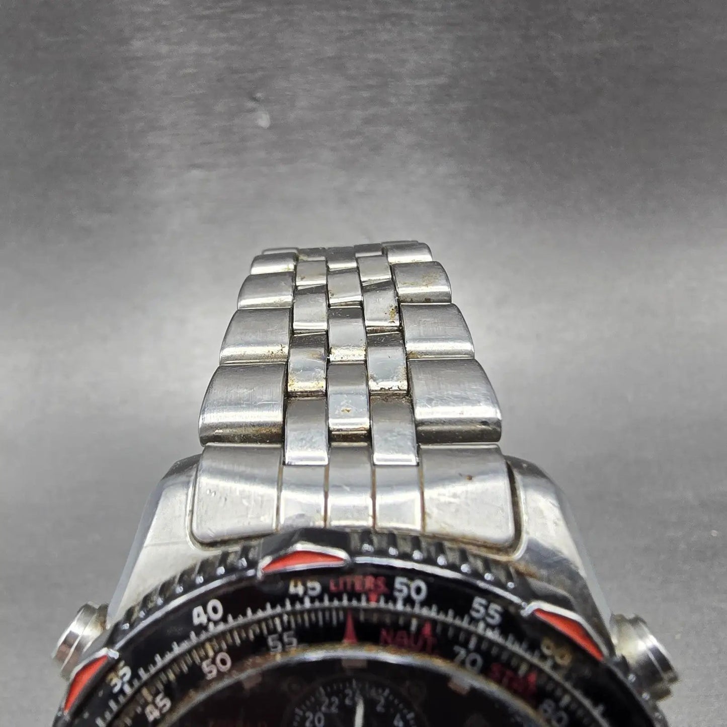 Citizen Navihawk World Time Chronograph Watch Men 42mm Black Dial Steel PARTS5