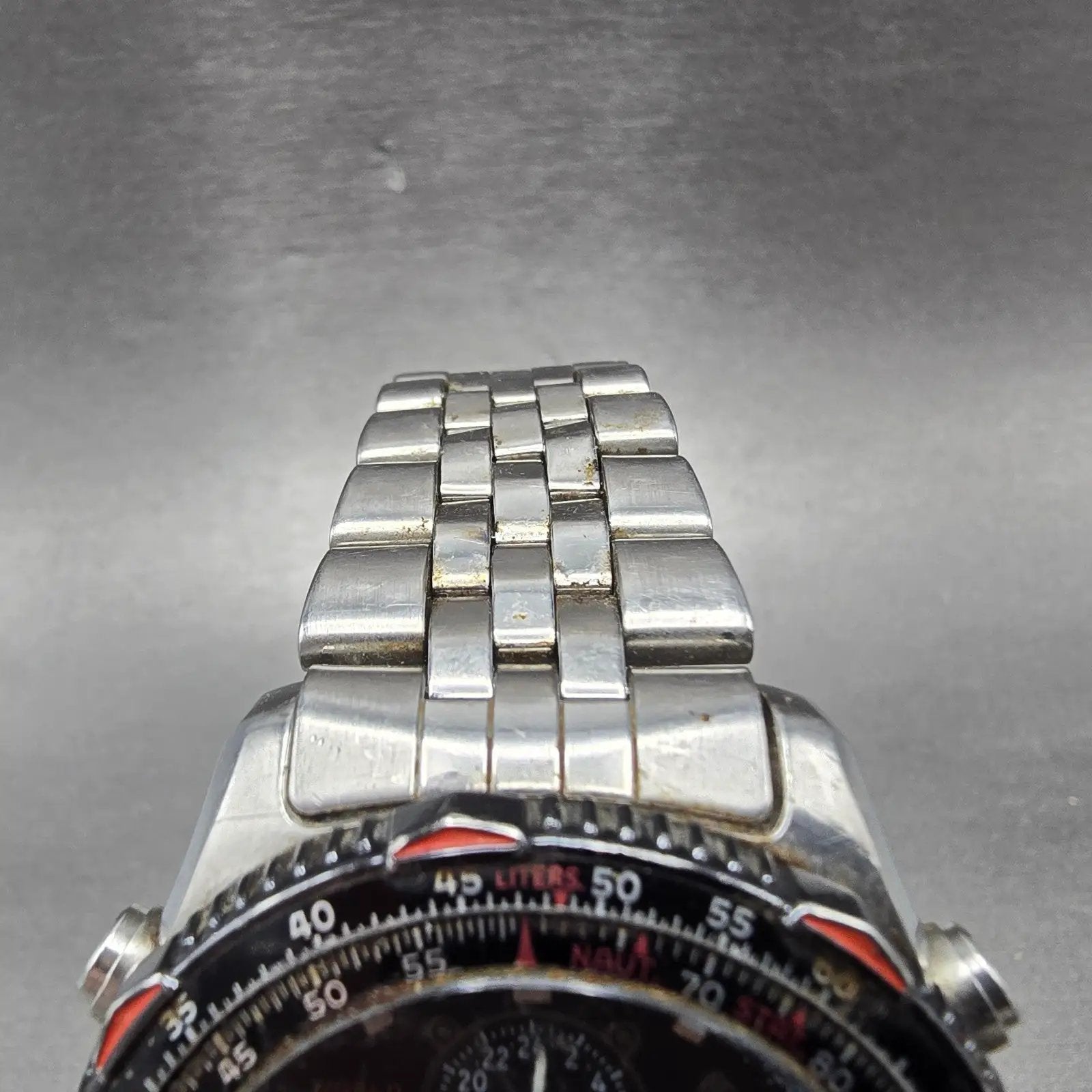 Citizen Navihawk World Time Chronograph Watch Men 42mm Black Dial Steel PARTS5