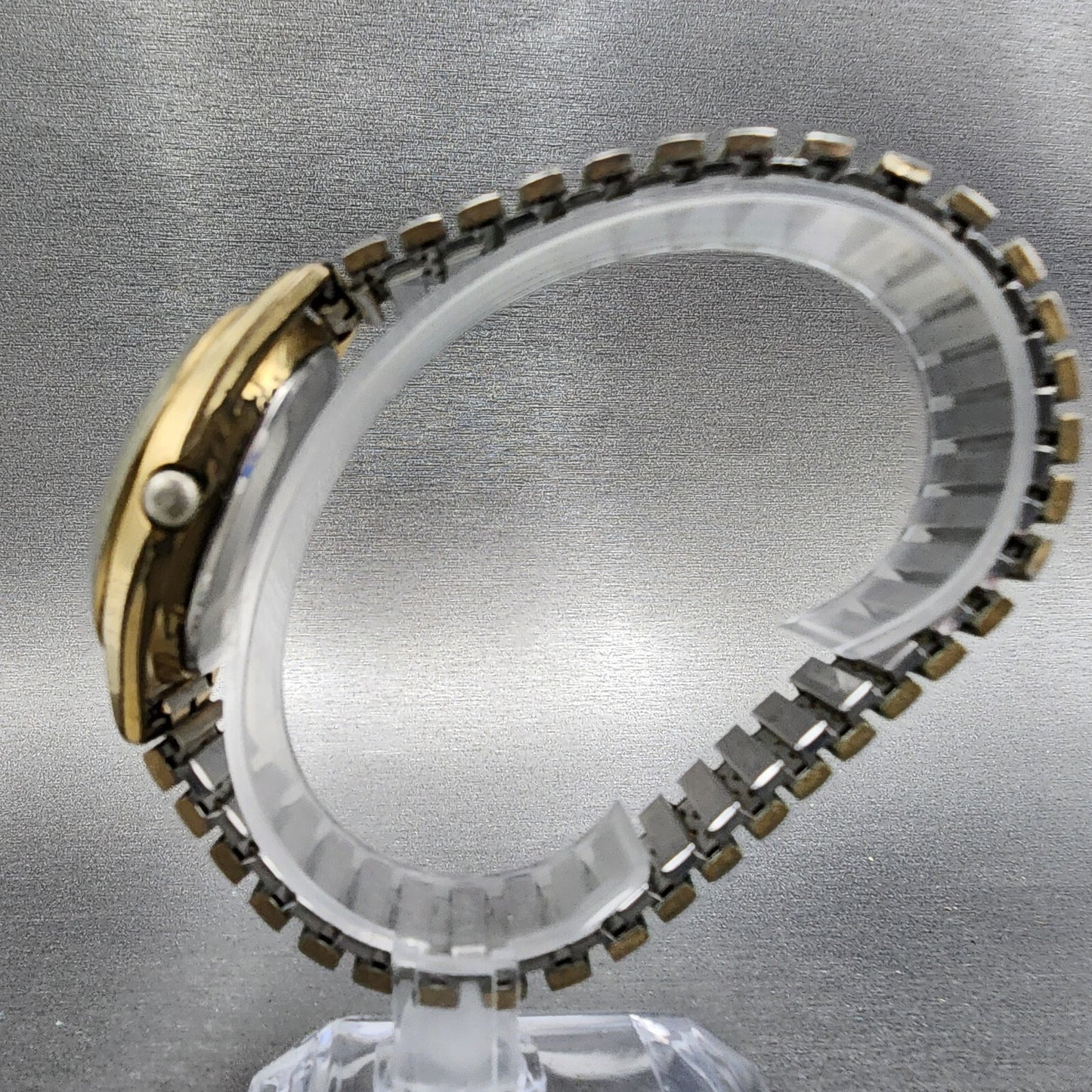 Seiko SQ 4004 Watch Men 37mm Silver Dial Gold Tone Dadyate 09037009 PARTS7