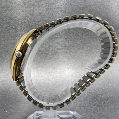 Seiko SQ 4004 Watch Men 37mm Silver Dial Gold Tone Dadyate 09037009 PARTS7