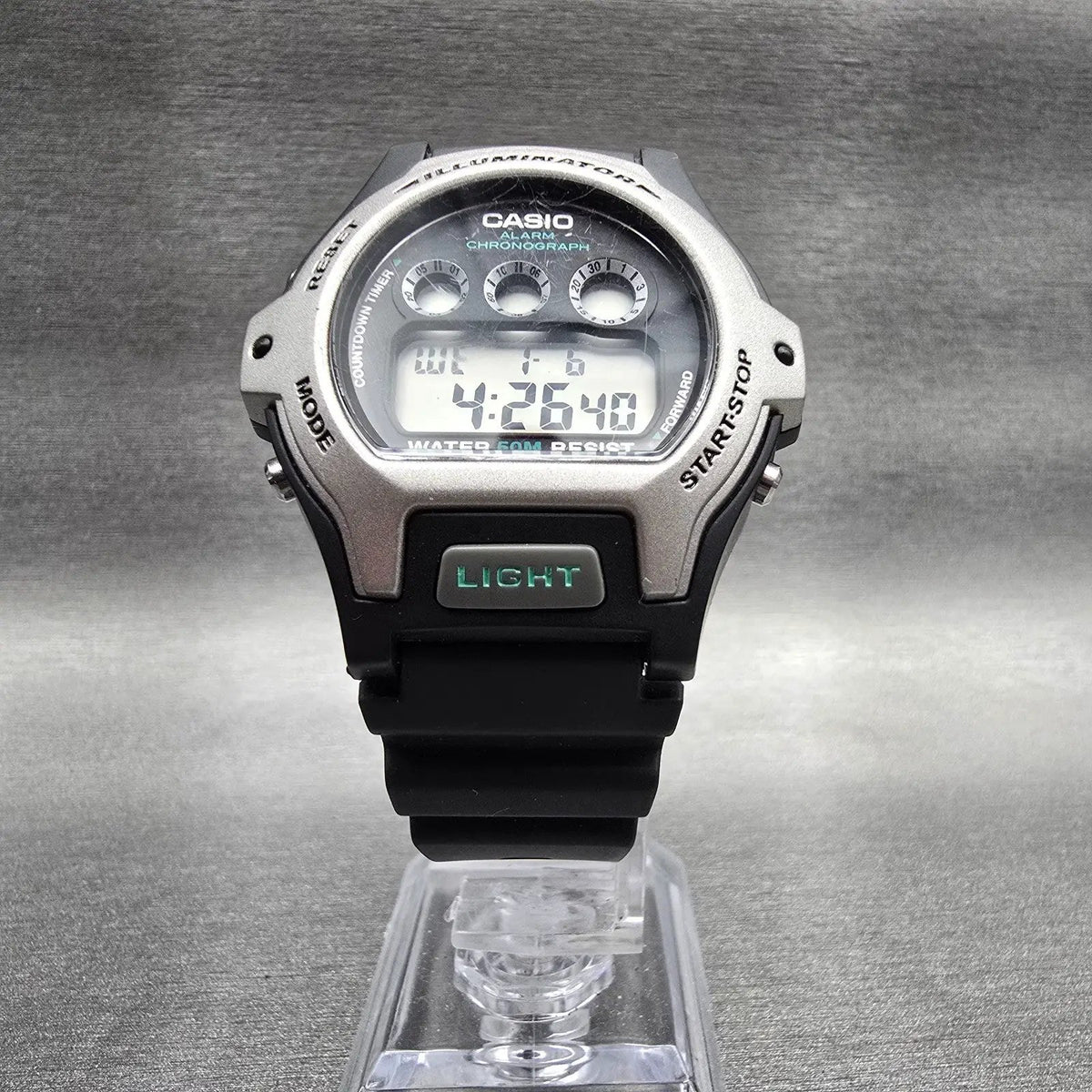 Casio Illuminator LW-202H Watch Women 39mm Black Silver Chono Alarm New Battery5