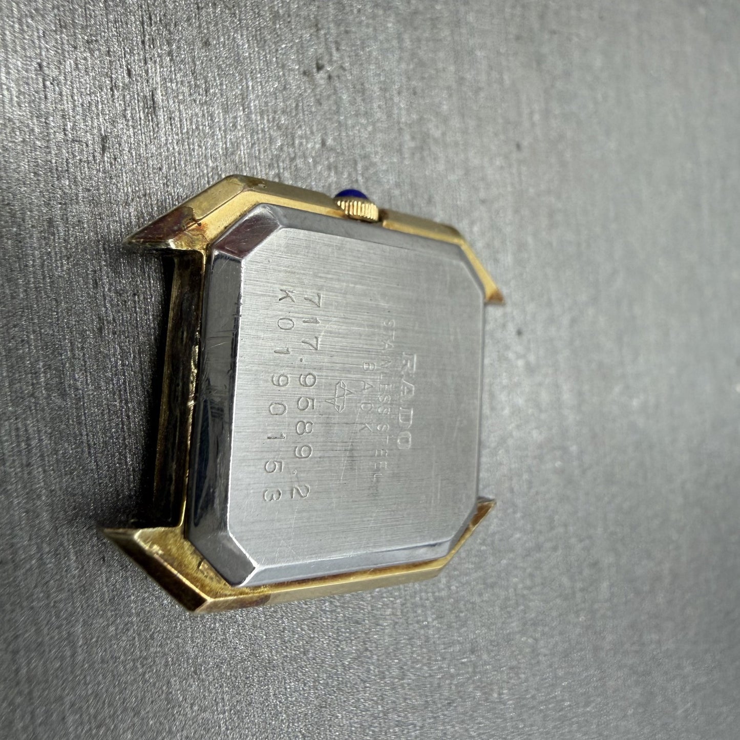 Rado Watch Women 24mm Gold Dial Gold Tone Octagon 717.9589.2 Vintage PARTS8