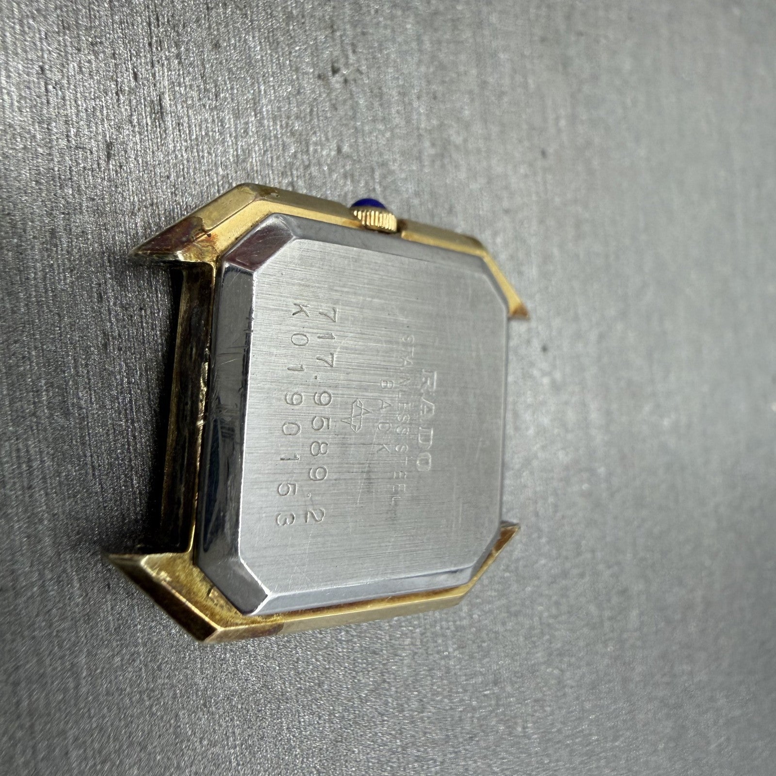 Rado Watch Women 24mm Gold Dial Gold Tone Octagon 717.9589.2 Vintage PARTS8