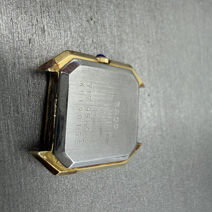 Rado Watch Women 24mm Gold Dial Gold Tone Octagon 717.9589.2 Vintage PARTS8