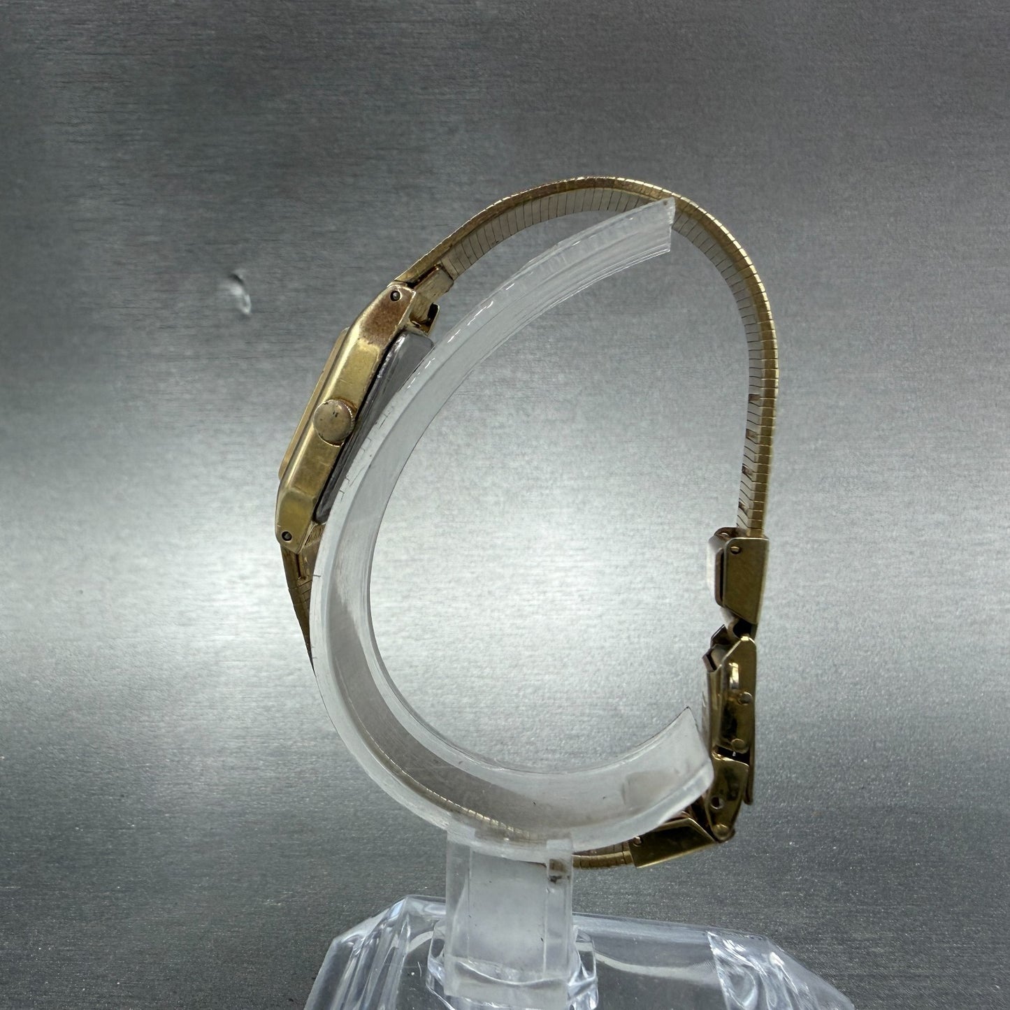 Seiko Tank Watch Women 17mm Champagne Dial Gold Tone VTG 2B20-5000 New Battery6