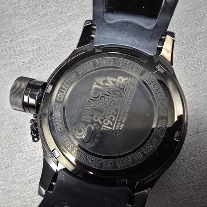 Invicta Russian Diver Watch Men 51mm Black Dial Black Case Round 0394 New Batt6