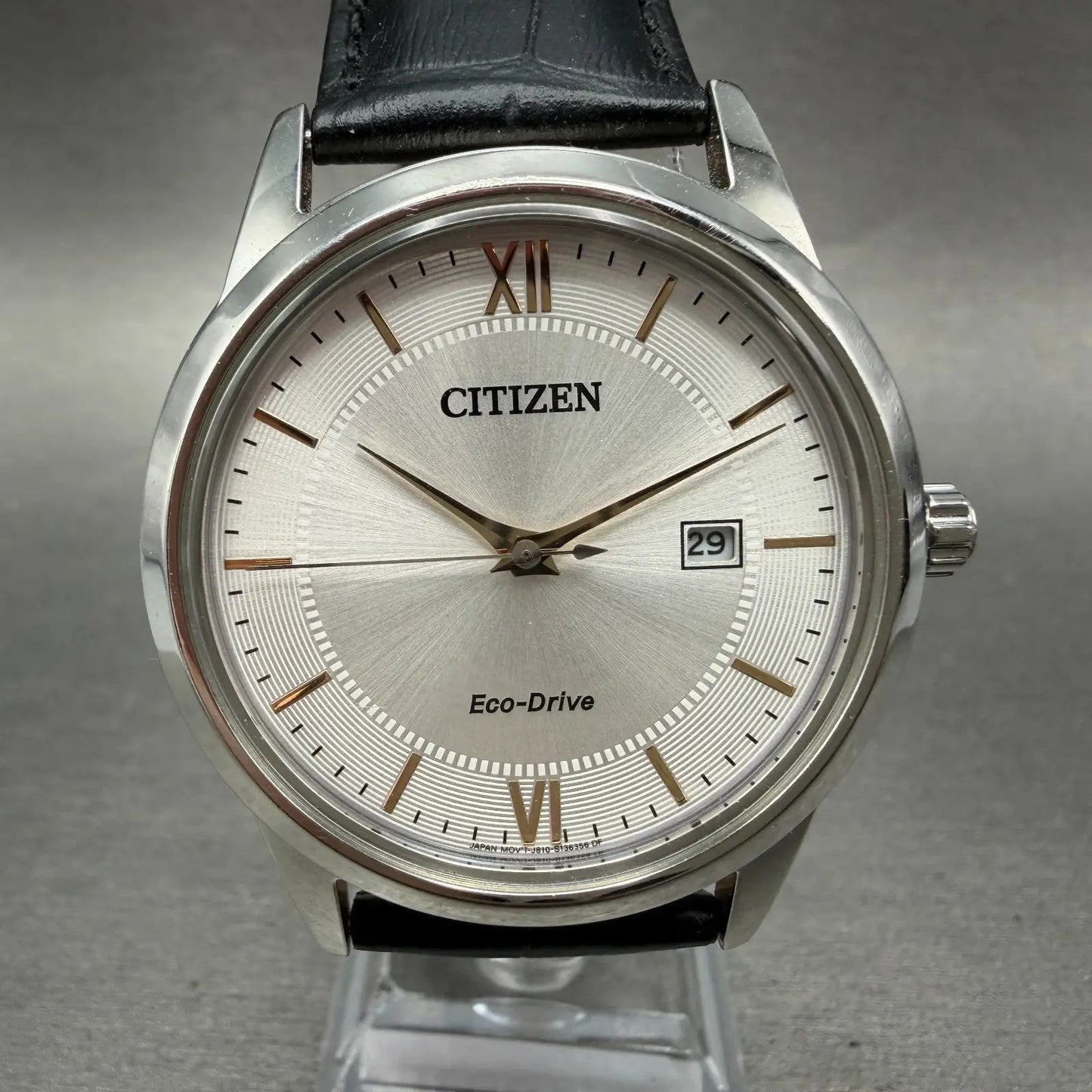 Citizen Eco-Drive Watch Men 40mm Silver Dial Silver Tone Date AW1236-03A Runs2