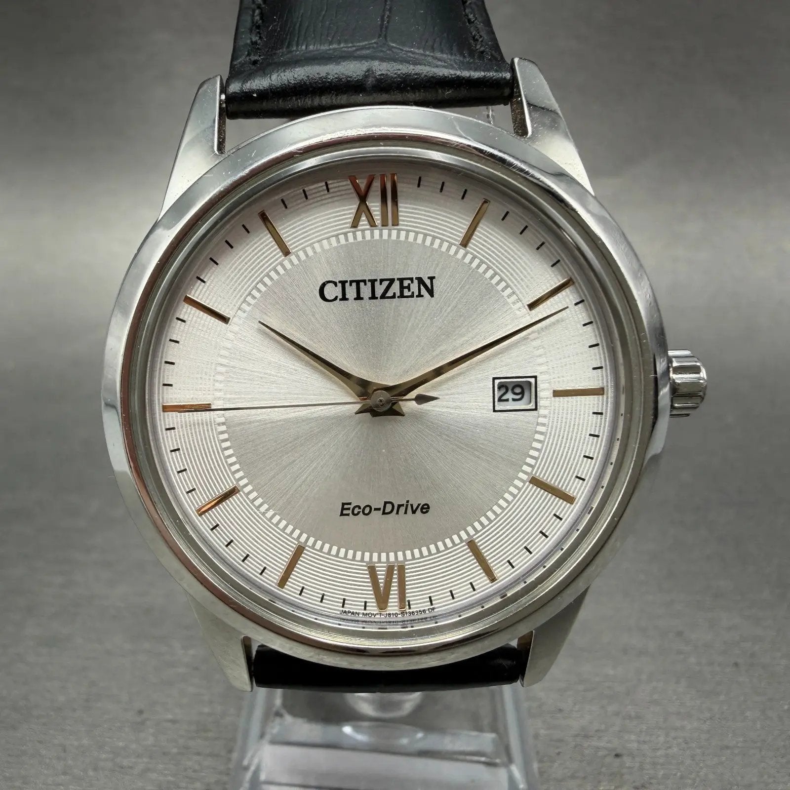 Citizen Eco-Drive Watch Men 40mm Silver Dial Silver Tone Date AW1236-03A Runs2