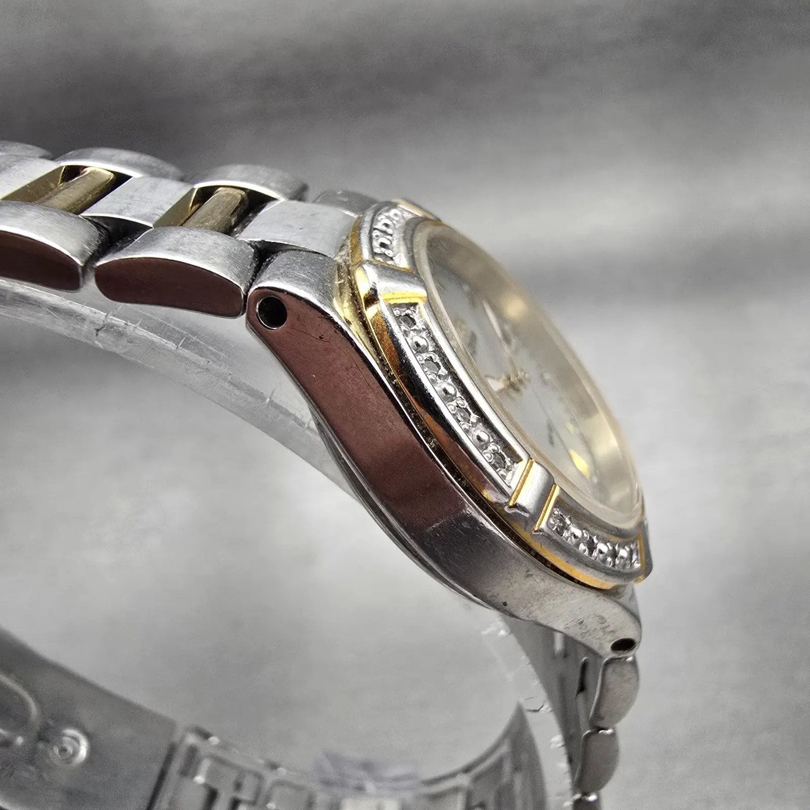 Citizen Eco-Drive Watch Women 27mm MOP Dial Two Tone Gemmed E011-S044235 Works3