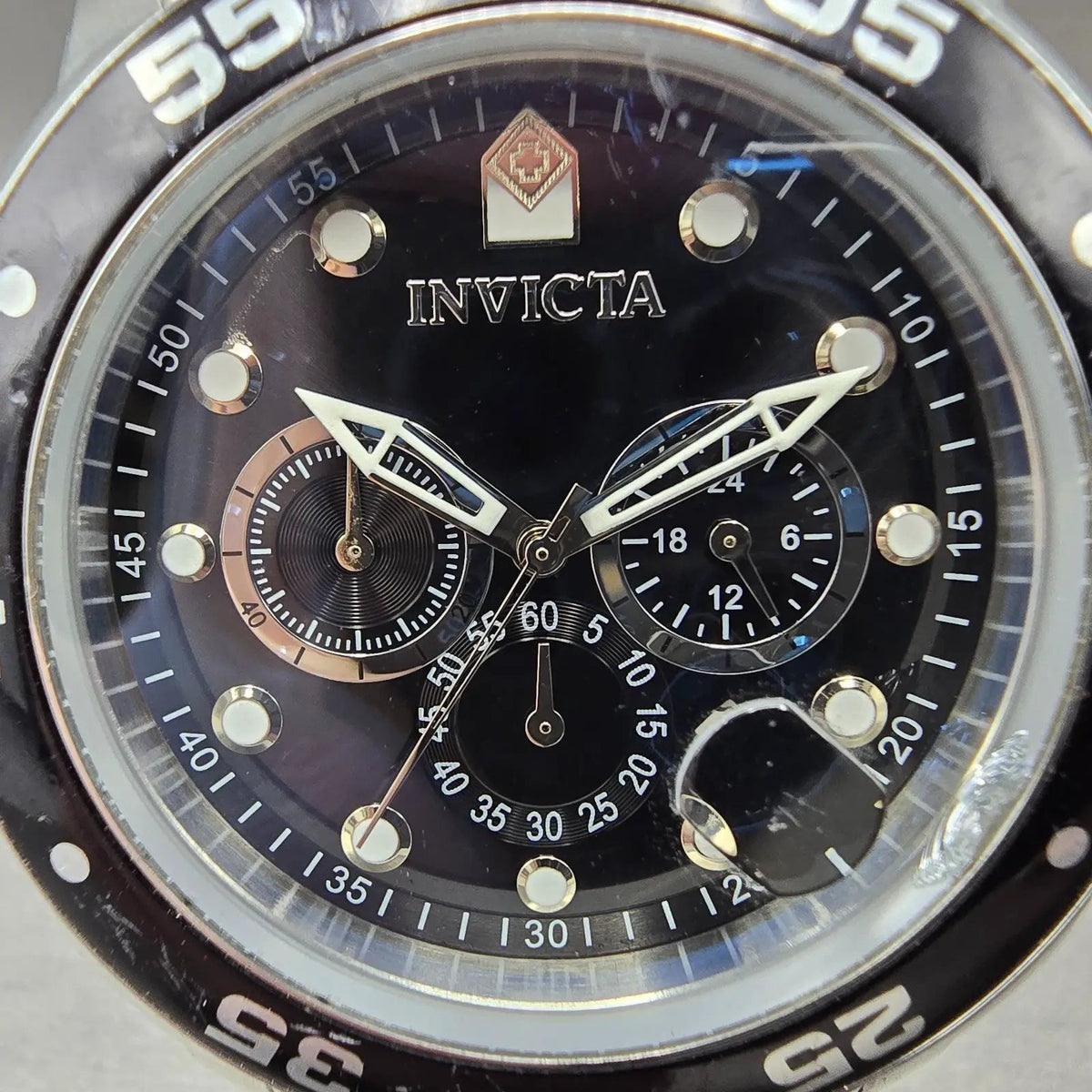 Invicta Pro Diver Chronograph Watch Men 48mm Black Dial Steel Date 0069 New Batt1