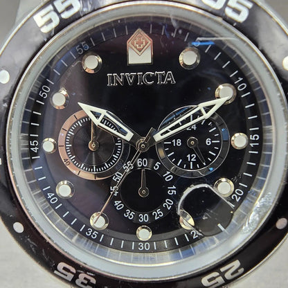 Invicta Pro Diver Chronograph Watch Men 48mm Black Dial Steel Date 0069 New Batt1