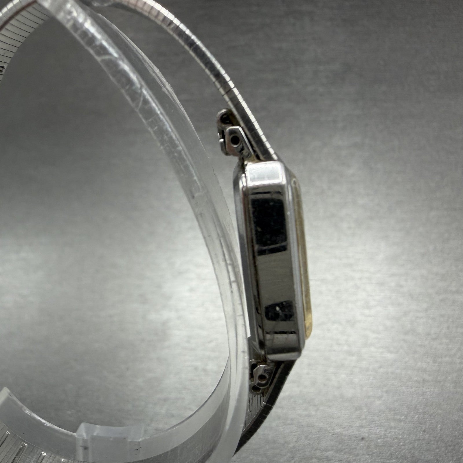 Seiko Watch Women 13mm Silver Dial Silver Tone Rectangle 1320-5779 New Battery3