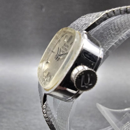 Bulova Accutron Watch Women 20mm Silver Dial SilverTone Rectangle P0 PARTS3