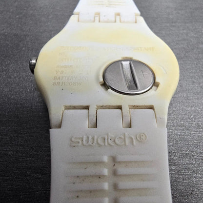 Swatch Perfect Ride Watch Men 41mm White Dial White Case SUOW701J New Battery13