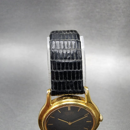 Seiko Watch Women 25mm Black Dial Gold Tone Round 4n000431 New Battery4