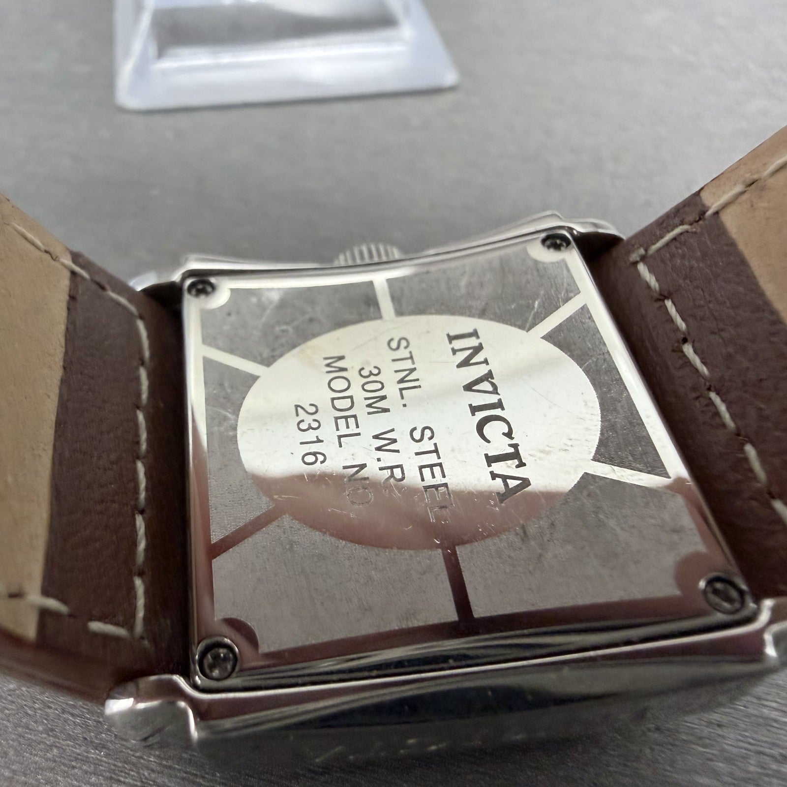 Invicta Watch Women 30mm Rose Dial Stainless Steel Rectangle 2316 New Battery9
