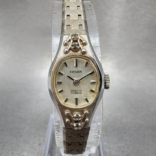 Citizen Special Watch Women 15mm Silver Dial Silver Tone Manual 4673247 Runs0
