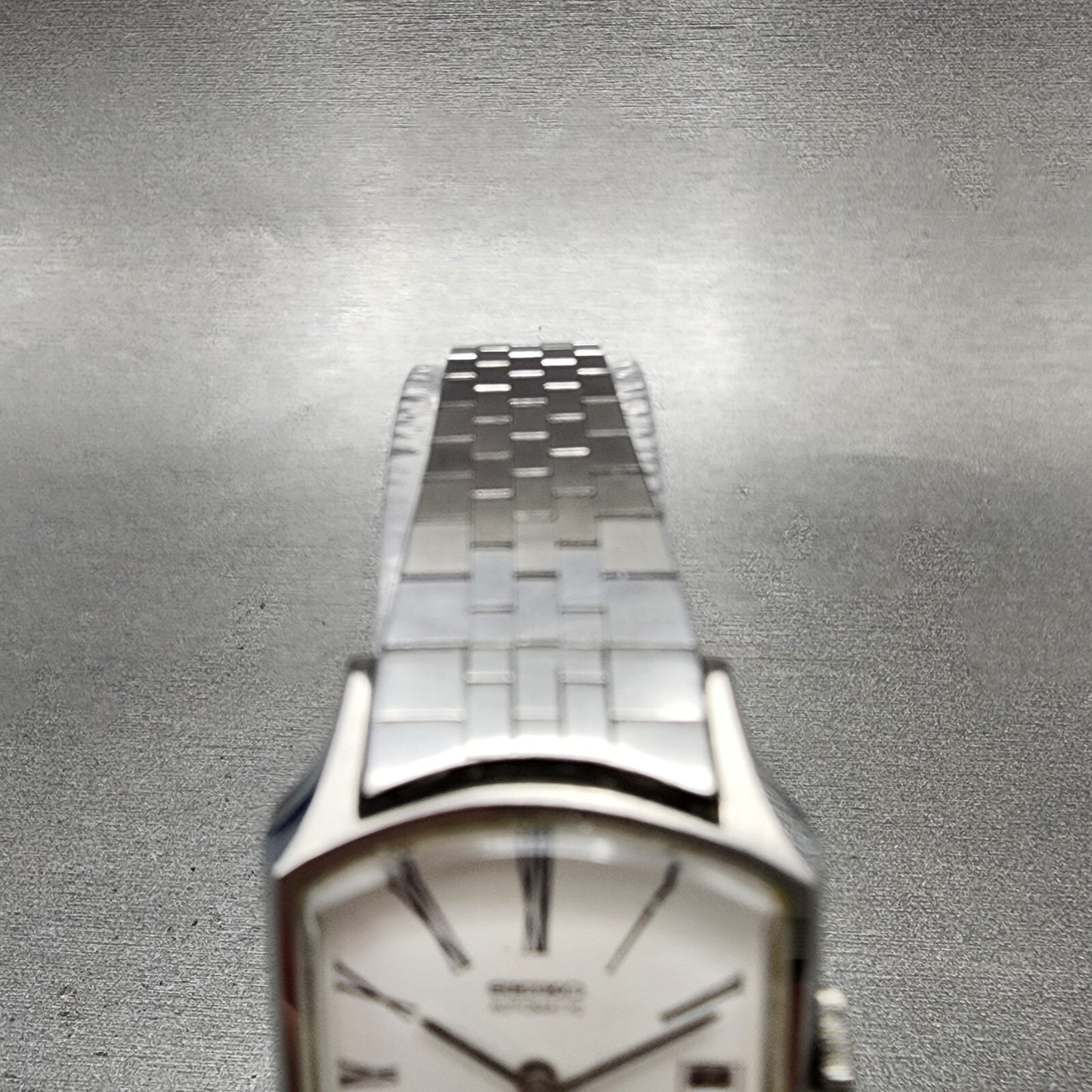 Seiko Delica Automatic Watch Women 24mm White Dial Silver Tone Date 241530304