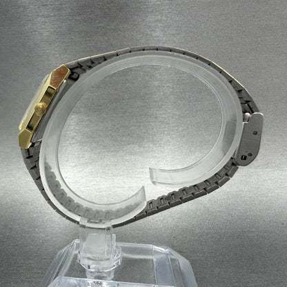 Seiko 5 Tank Watch Women 21mm Champagne Dial Gold Tone Date 2022-5000 NewBattery6