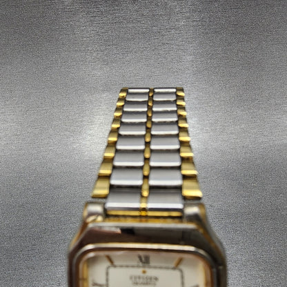 Citizen Tank Watch Women 27mm White Dial Two Tone 4630E60639 New Battery4