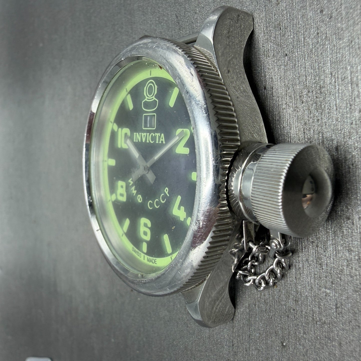 Invicta Russian Diver Watch Men 52mm Black & Green Dial Steel Date 4342 PARTS6