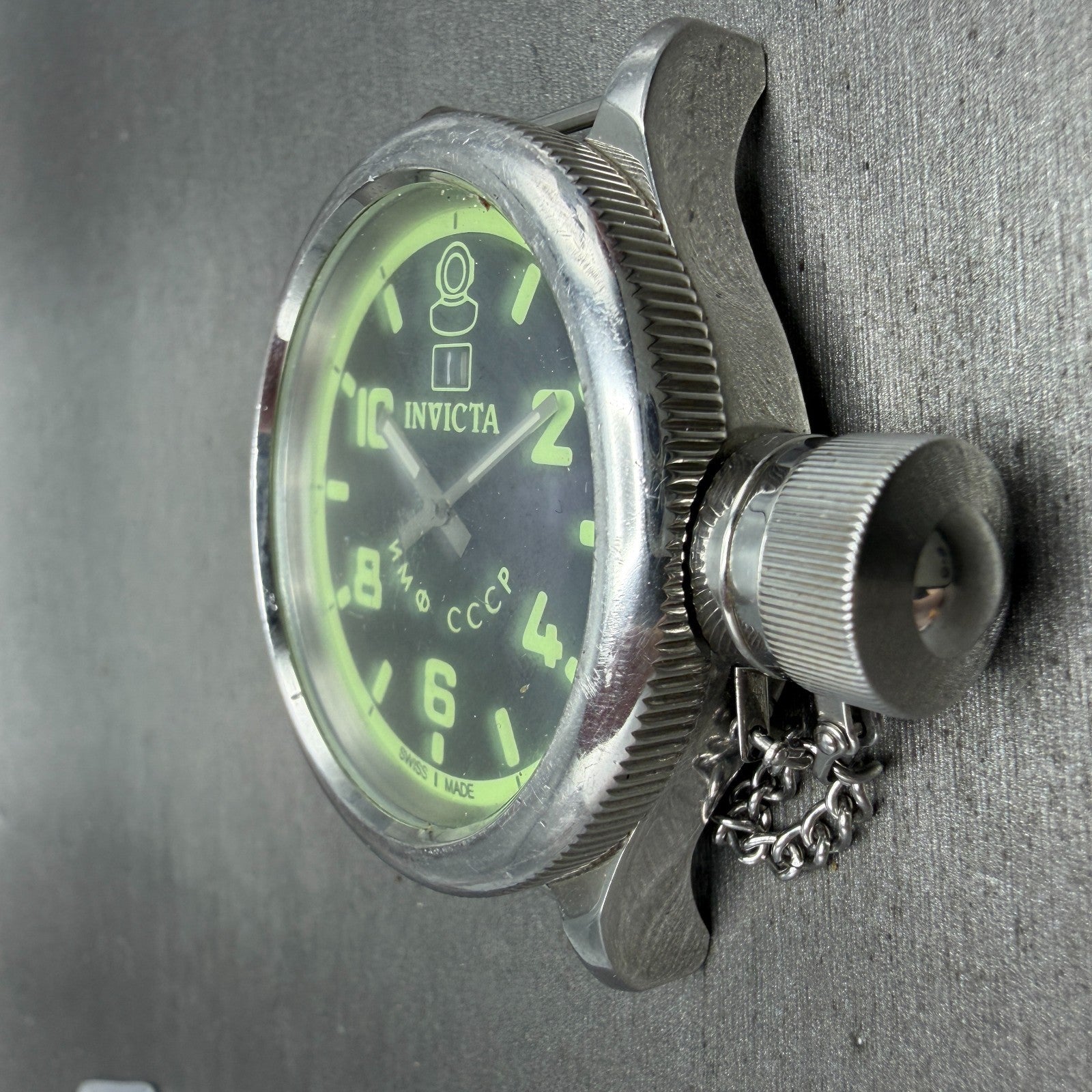 Invicta Russian Diver Watch Men 52mm Black & Green Dial Steel Date 4342 PARTS6