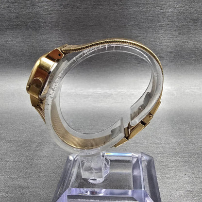 Seiko Watch Women 21mm Champagne Dial Gold Tone Rectangle 4301-5010 New Battery6