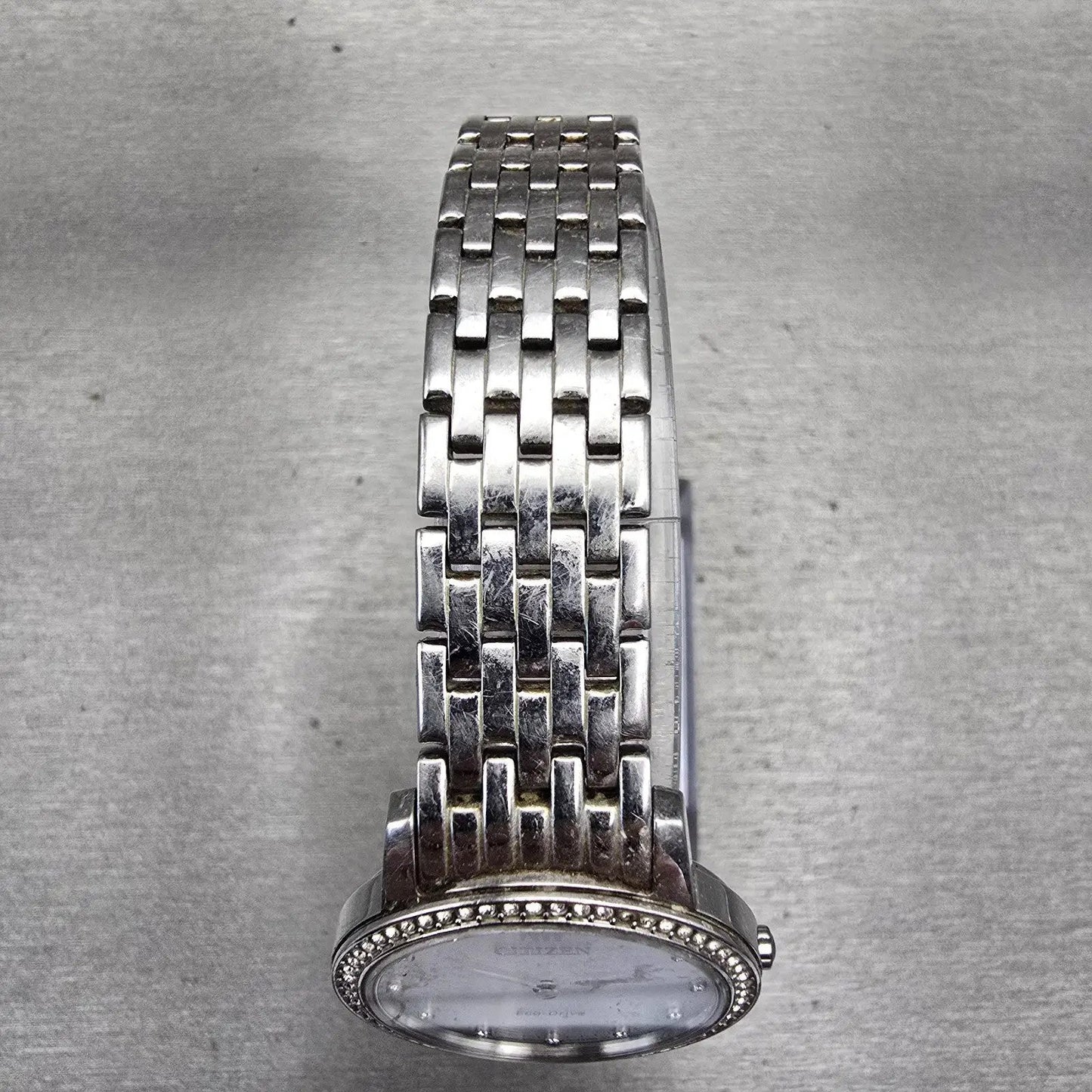 Citizen Eco-Drive Watch Women 30mm White Dial Silver Gemmed B023-R014676 Works4
