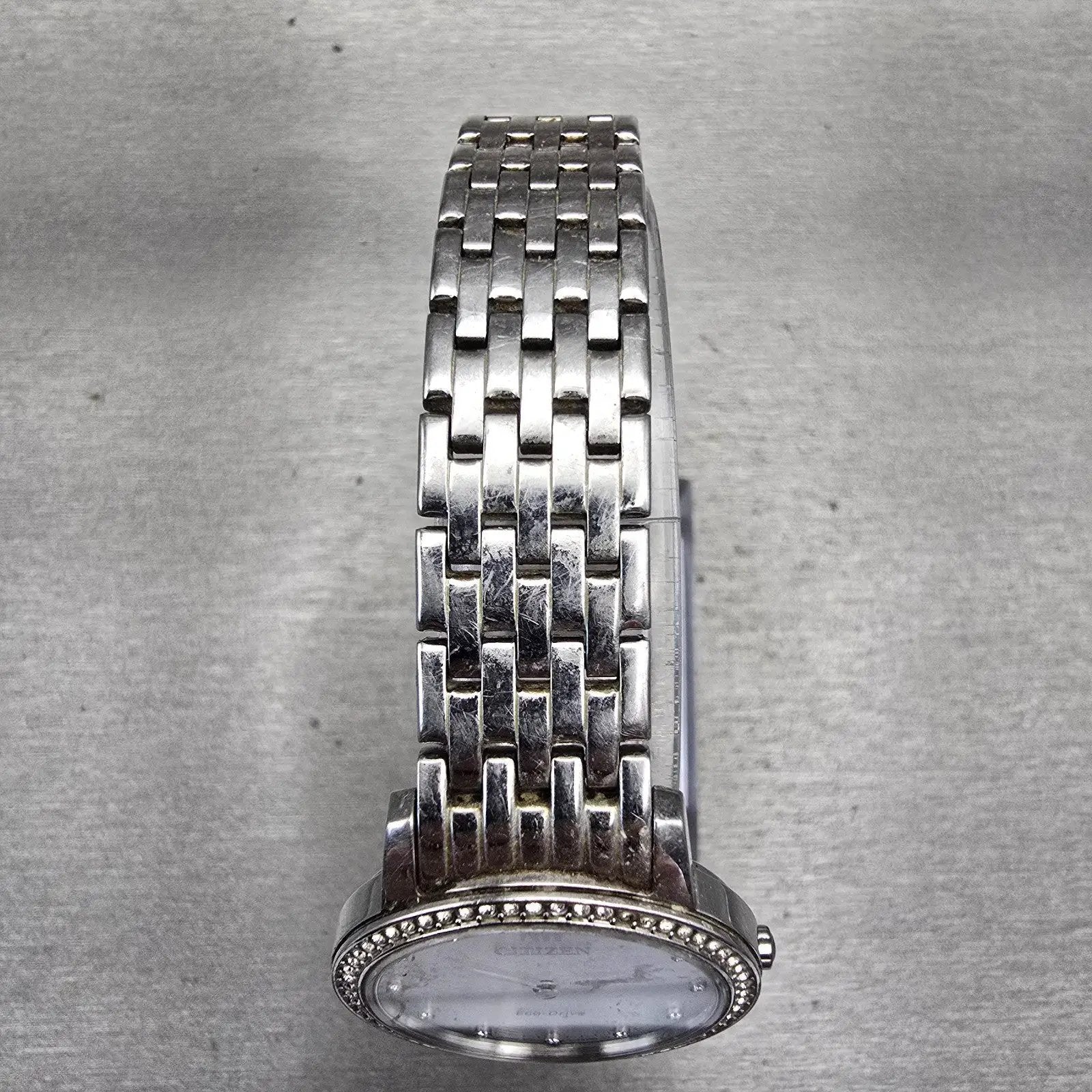 Citizen Eco-Drive Watch Women 30mm White Dial Silver Gemmed B023-R014676 Works4