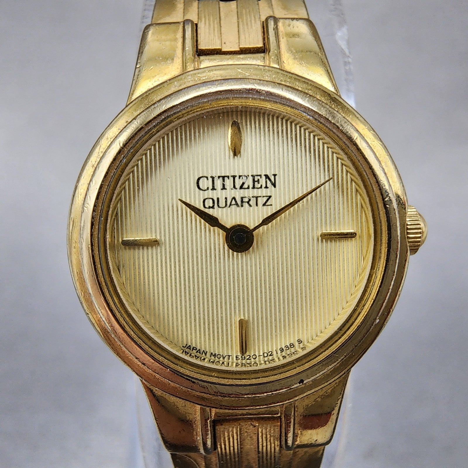 Citizen Watch Women 19mm Champagne Dial Gold Tone 5920S98594 New Battery1