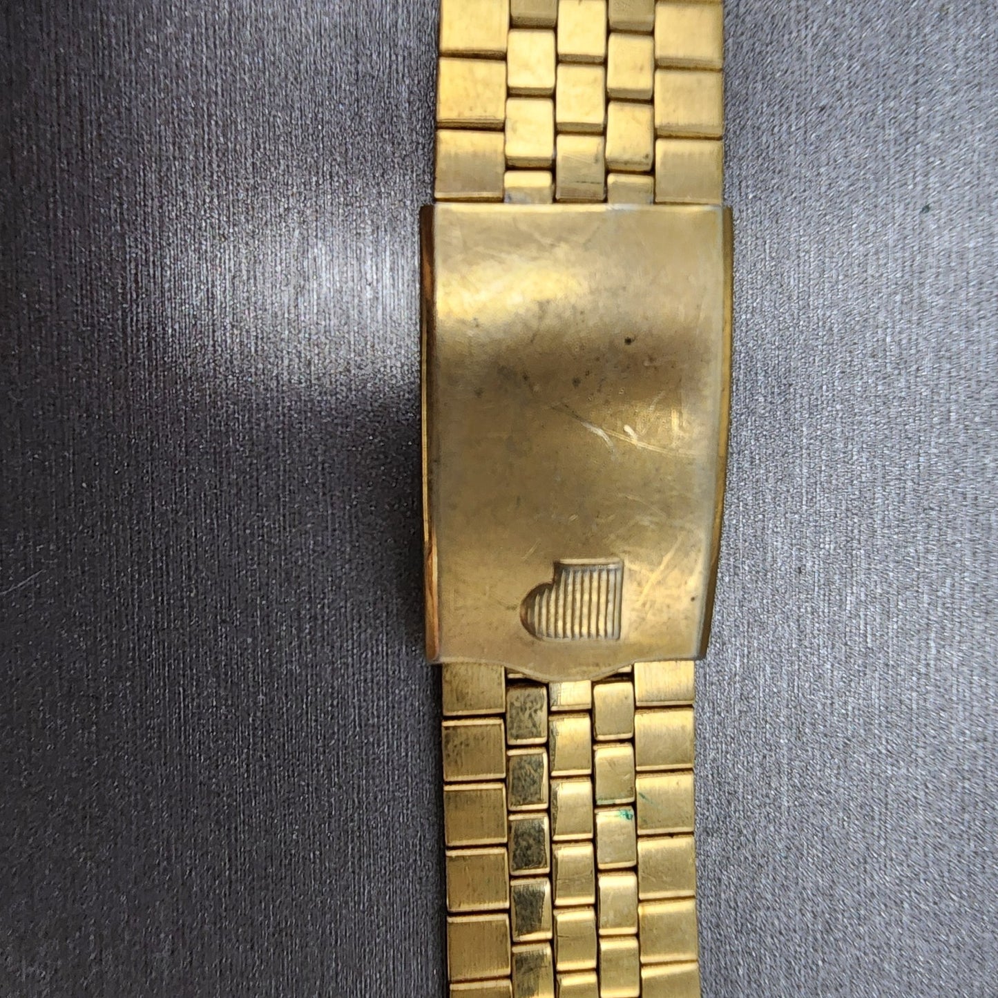 VTG Pulsar Watch Bracelet 19mm Gold Tone Steel Tri Folding Clasp 092MC3